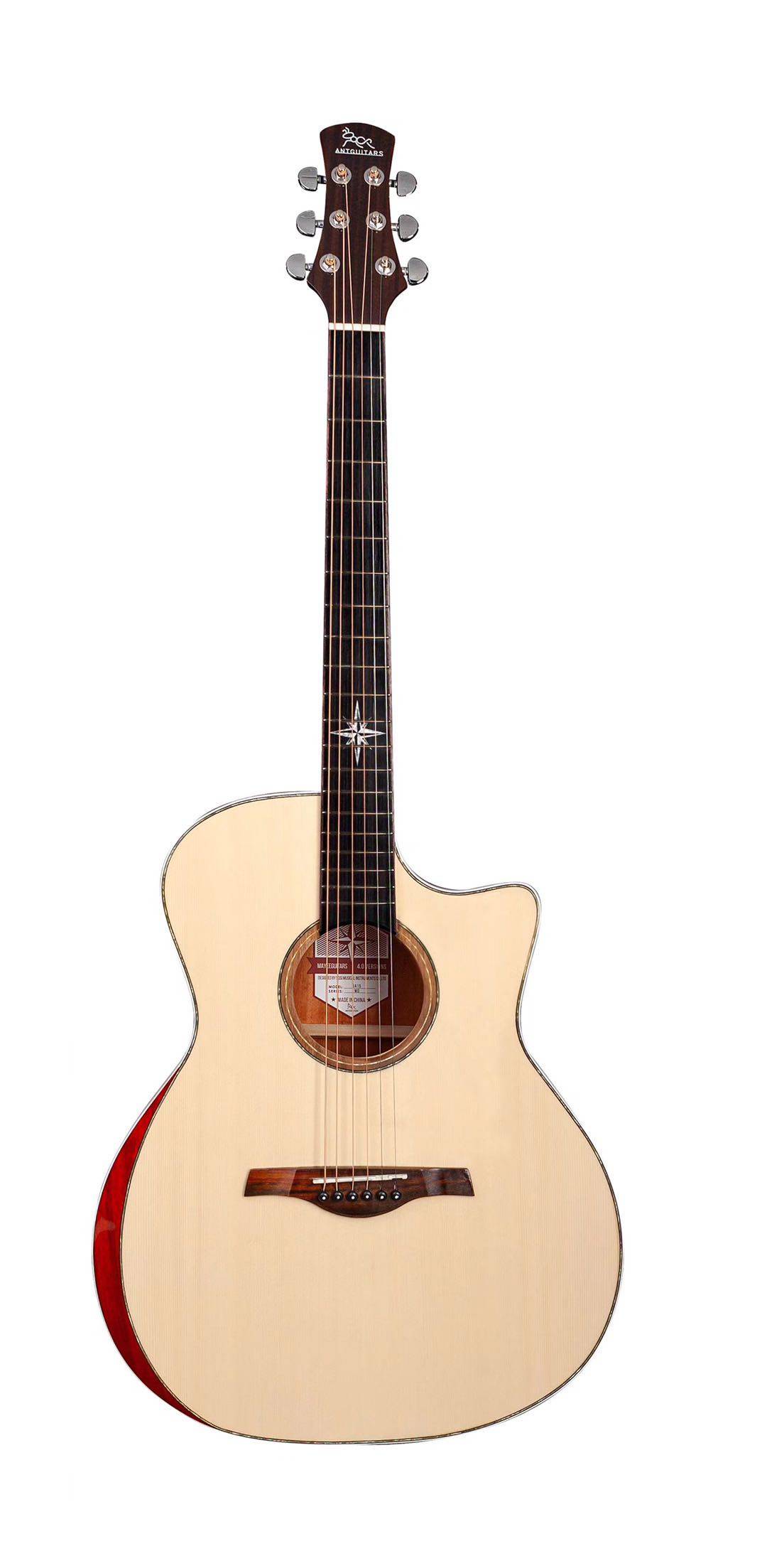 吉他蚂蚁ga15初学入门云杉桃花民谣gac桶型吉他民谣吉他