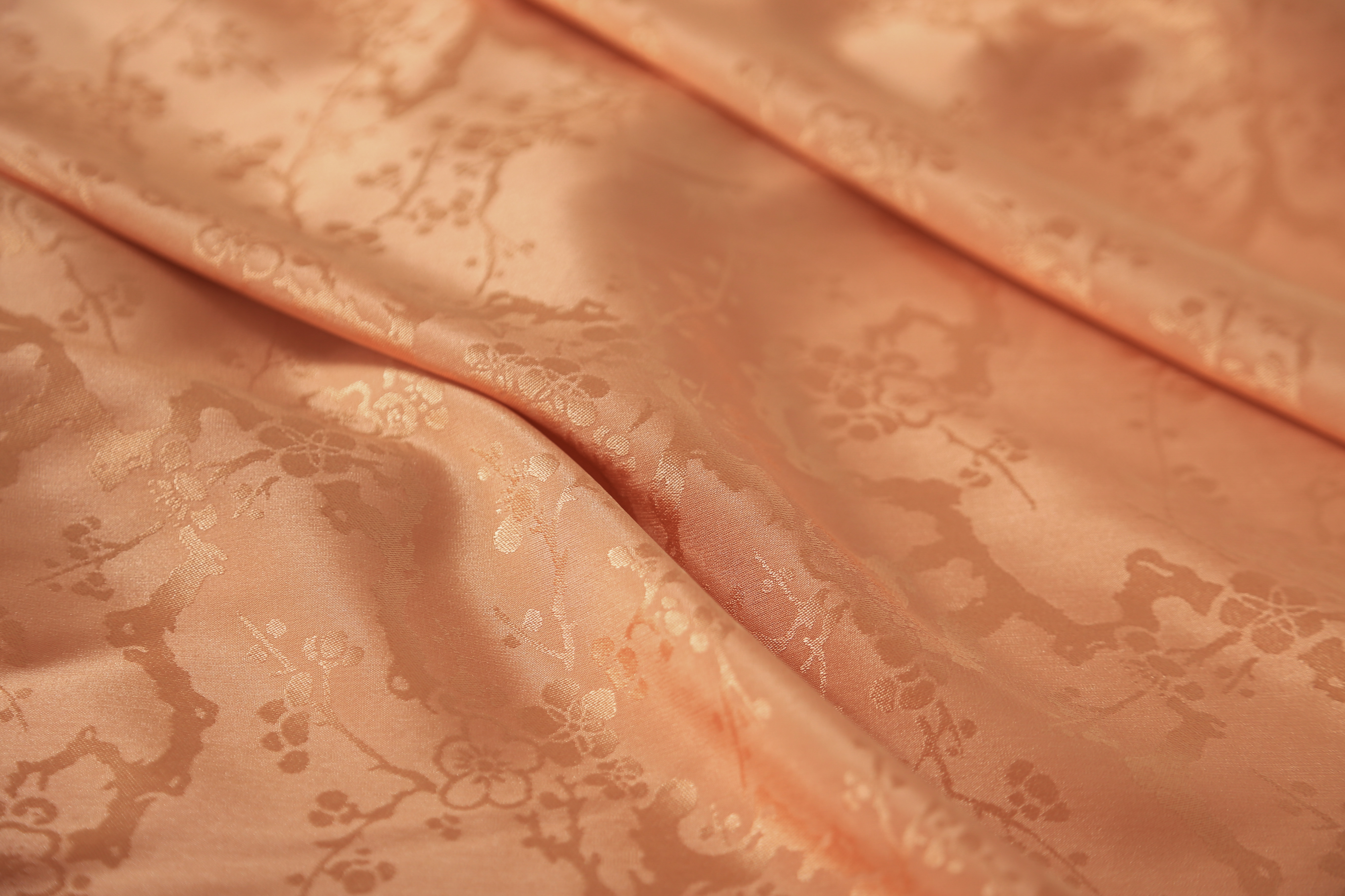 腊梅真丝提花汉服布料古代丝绸纹样复刻锦罗丝绸布料