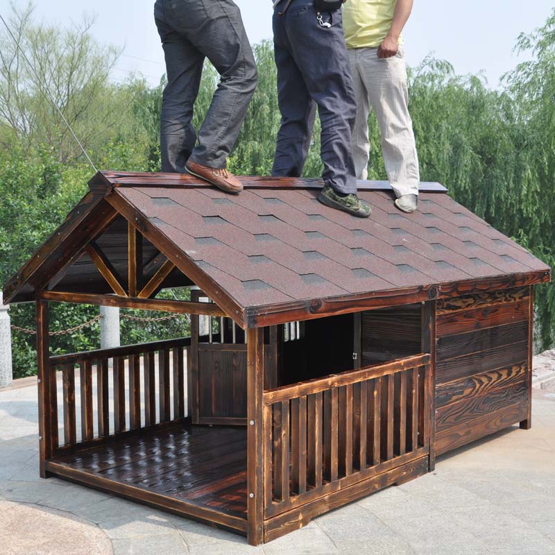 新款实木质户外大型犬狗屋笼护栏犬舍围栏室外金毛狗笼拉布拉多狗