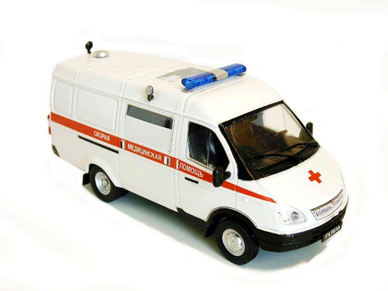 外贸1 嘎斯瞪羚警车救护车模型摆件 gazel 2705 gaz 43合金车 - 爱购