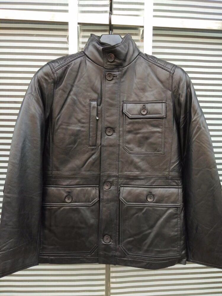 美国军事风多袋皮夹克空军地勤皮衣羽绒服男装夹克鹅绒羽绒服
