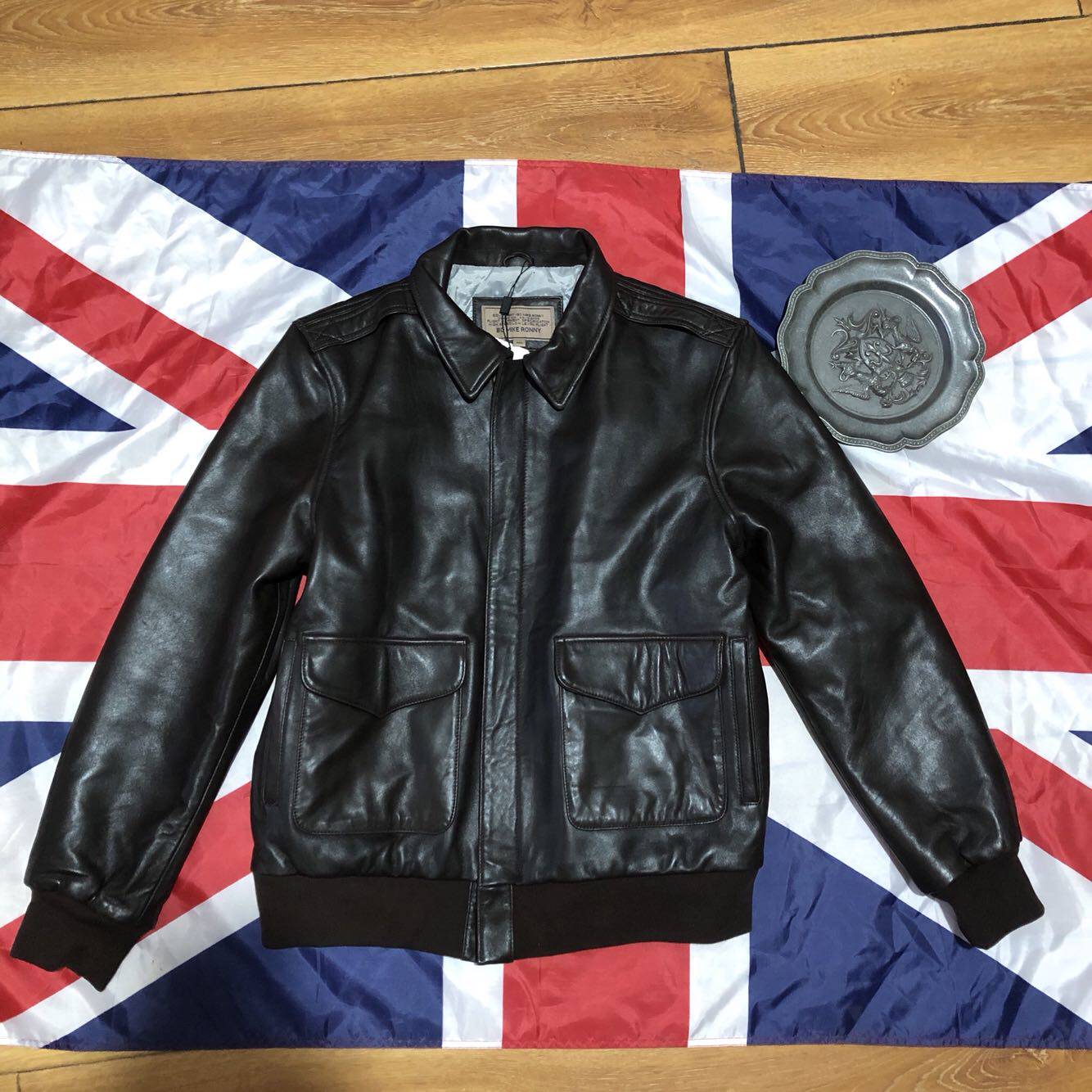 a1飞行员皮衣小牛牛皮海空皮夹克军迷复古皮外皮衣