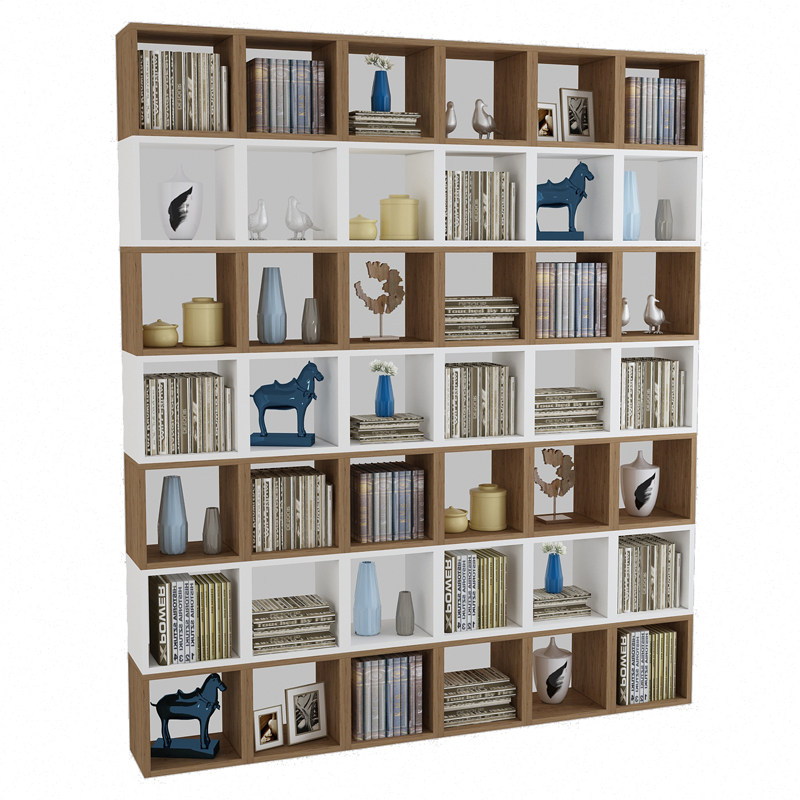 简约现代书柜书架组合卧室阳台百变格子书橱组合书柜