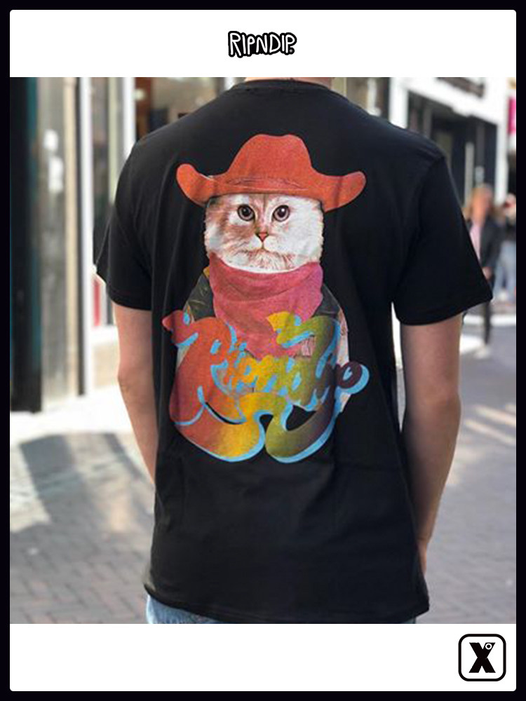 易毒exdoripndip贱猫滑板小众高街夏季潮流男女运动t恤