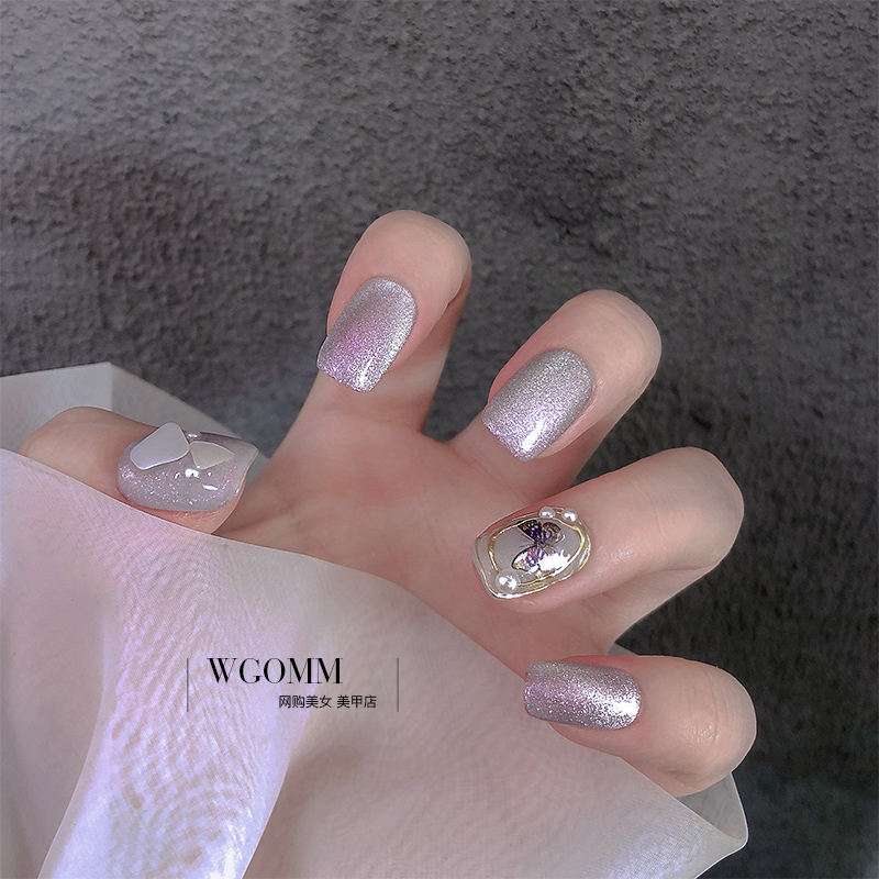 美甲2022年新色显白极光万能晶石猫眼流行色指甲油指甲彩妆