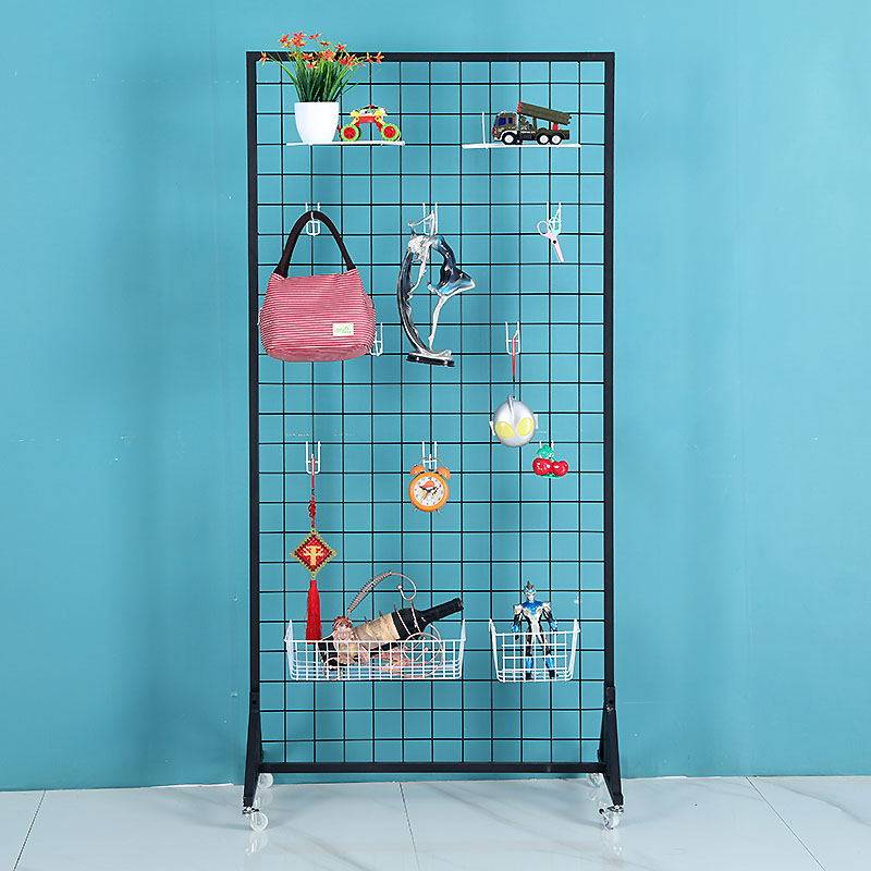 铁艺铁丝网网格置物架落地幼儿园作品手机饰品五金工具饰品架