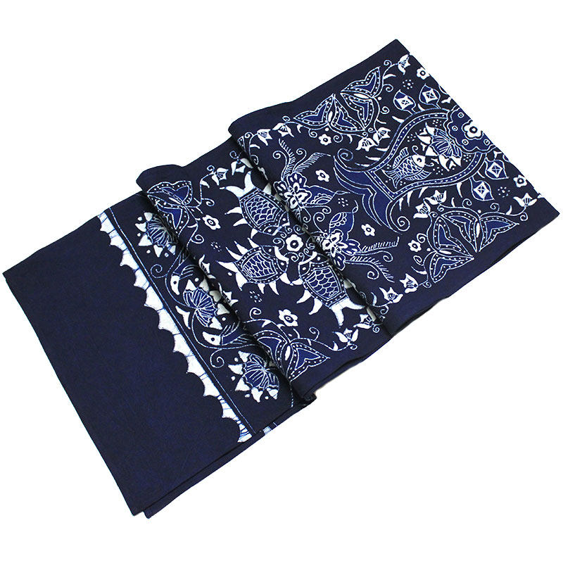 田园蜡染画桌旗长形棉布单层茶几旗云南民族风花鸟鱼虫装饰茶艺布