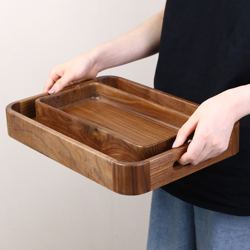 轻奢实木果盘家用水果盘客厅茶几日式木质收纳果盘