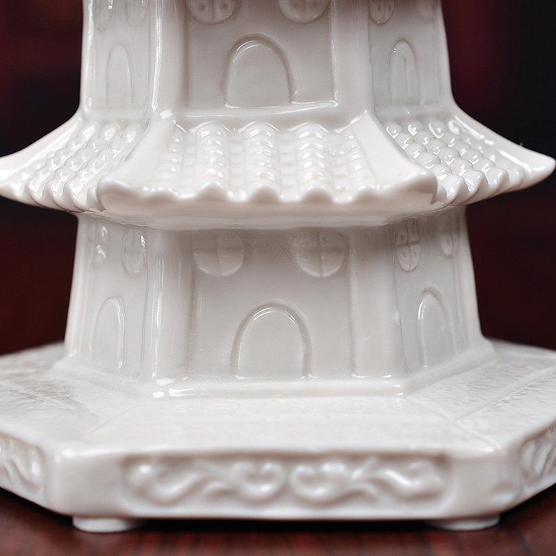 戴玉堂陶瓷7层文昌塔家用摆件德化白瓷办公室书房客厅居家装饰品