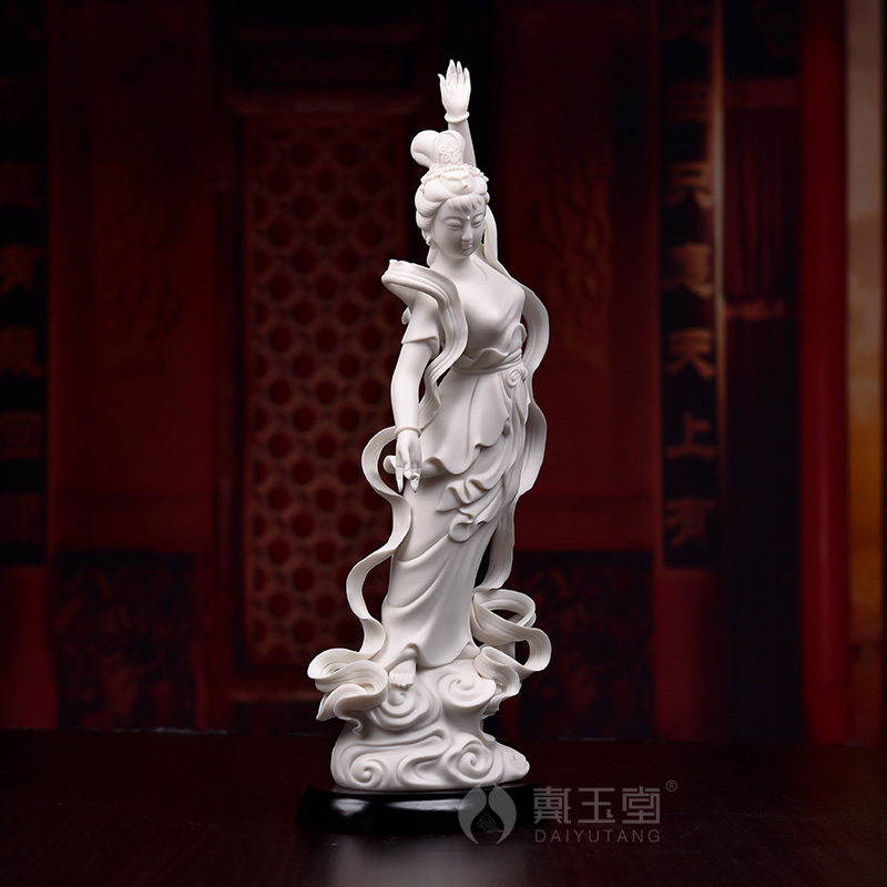 戴玉堂 敦煌飞天摆件 陶瓷雕塑工艺女神仙女侍女乔迁新居开业礼品