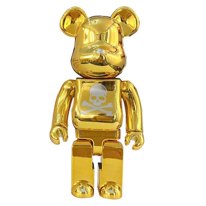 暴力熊积木熊手办大摆件bearbrick金色繁荣mmj潮玩公仔礼物模型2g
