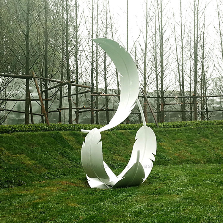 金属烤漆白色羽毛雕塑摆件陈设景观园林公园雕塑