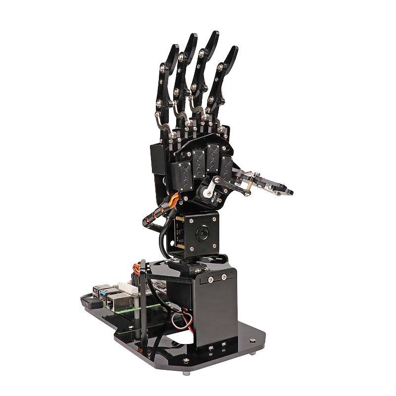 树莓派4python编程uhand20开源机械手掌机器人手指视觉体感识别