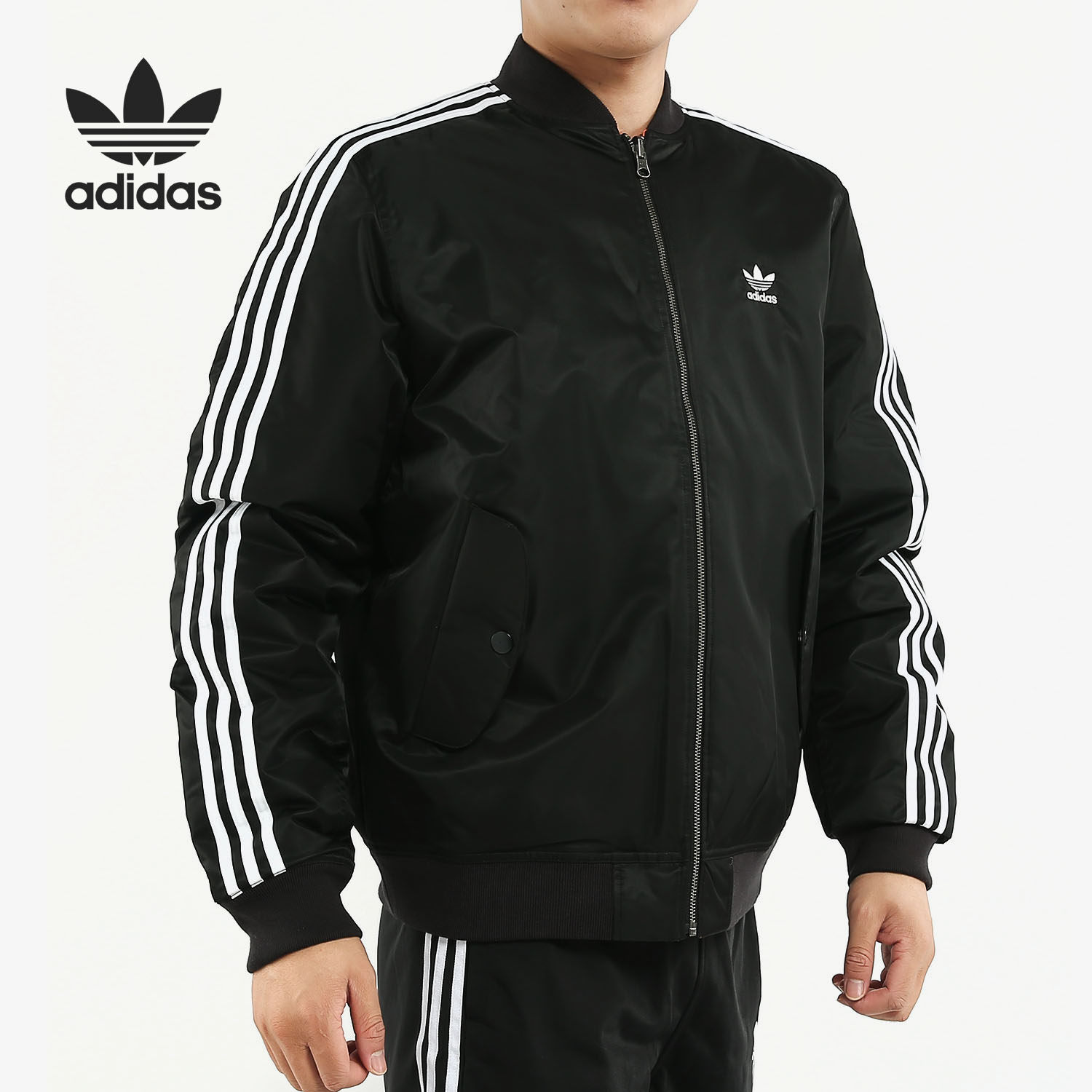 adidas阿迪达斯正品夹克上衣新款休闲飞行员运动外套运动茄克