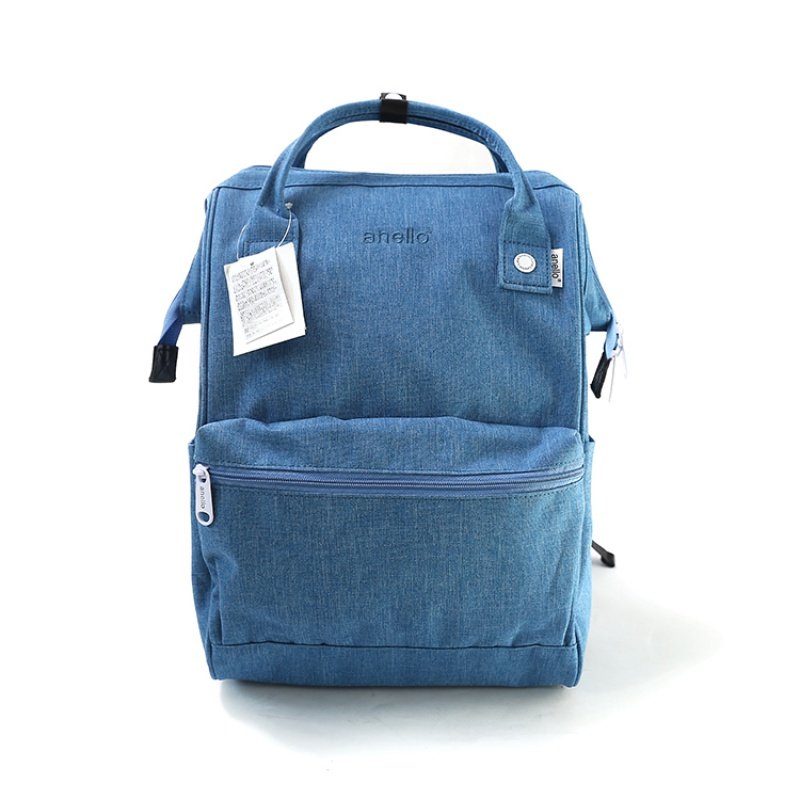 2019款日本anello双肩包女亚麻布乐天背包学生书包男离家出走包