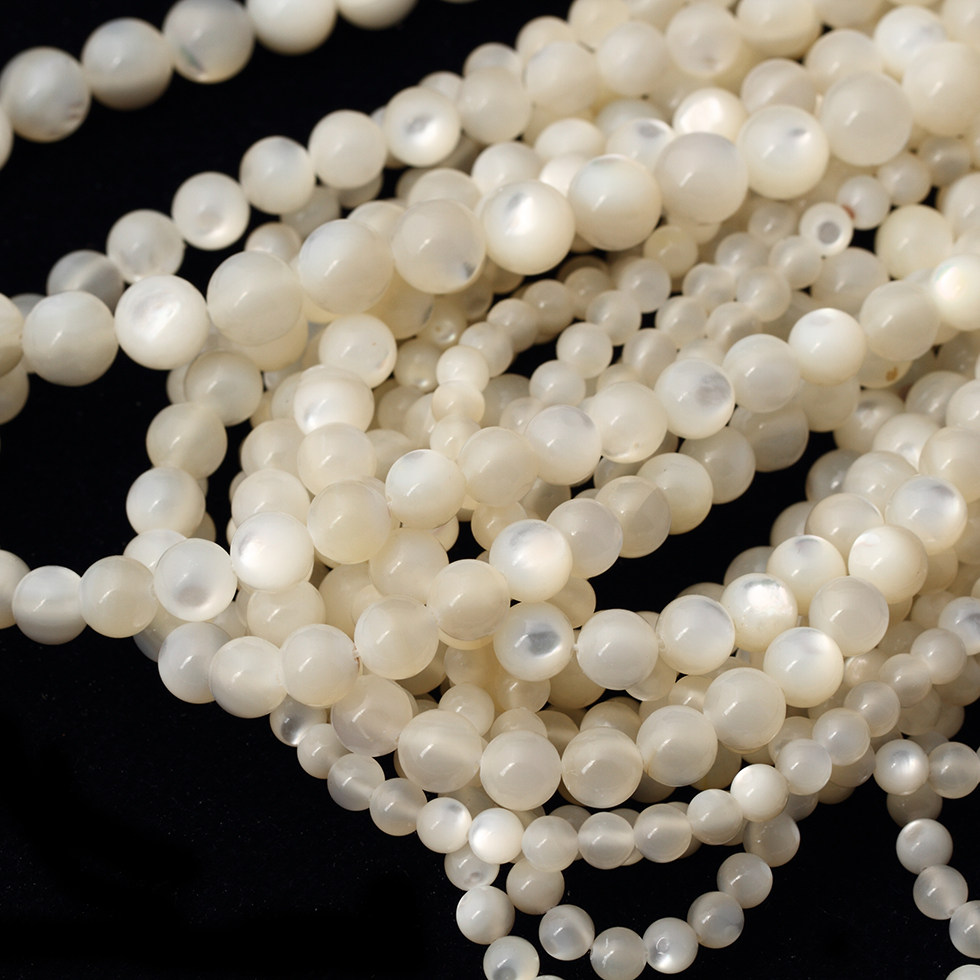4-10mm天然澳洲深海珍珠贝壳珠子圆珠diy手工其他diy饰品配件
