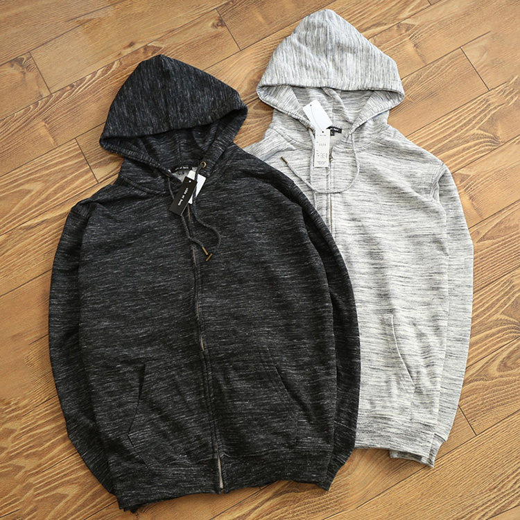 可可外贸春秋新款男士毛圈休闲连帽开衫卫衣卫衣