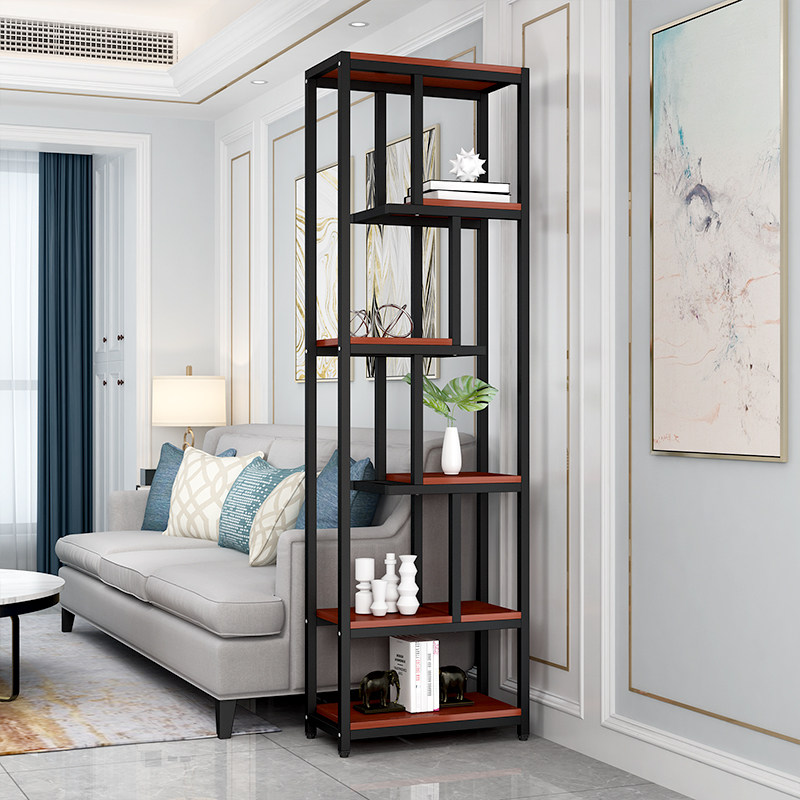 简约屏风隔断置物架玄关多层书架展示架收纳铁艺搁板