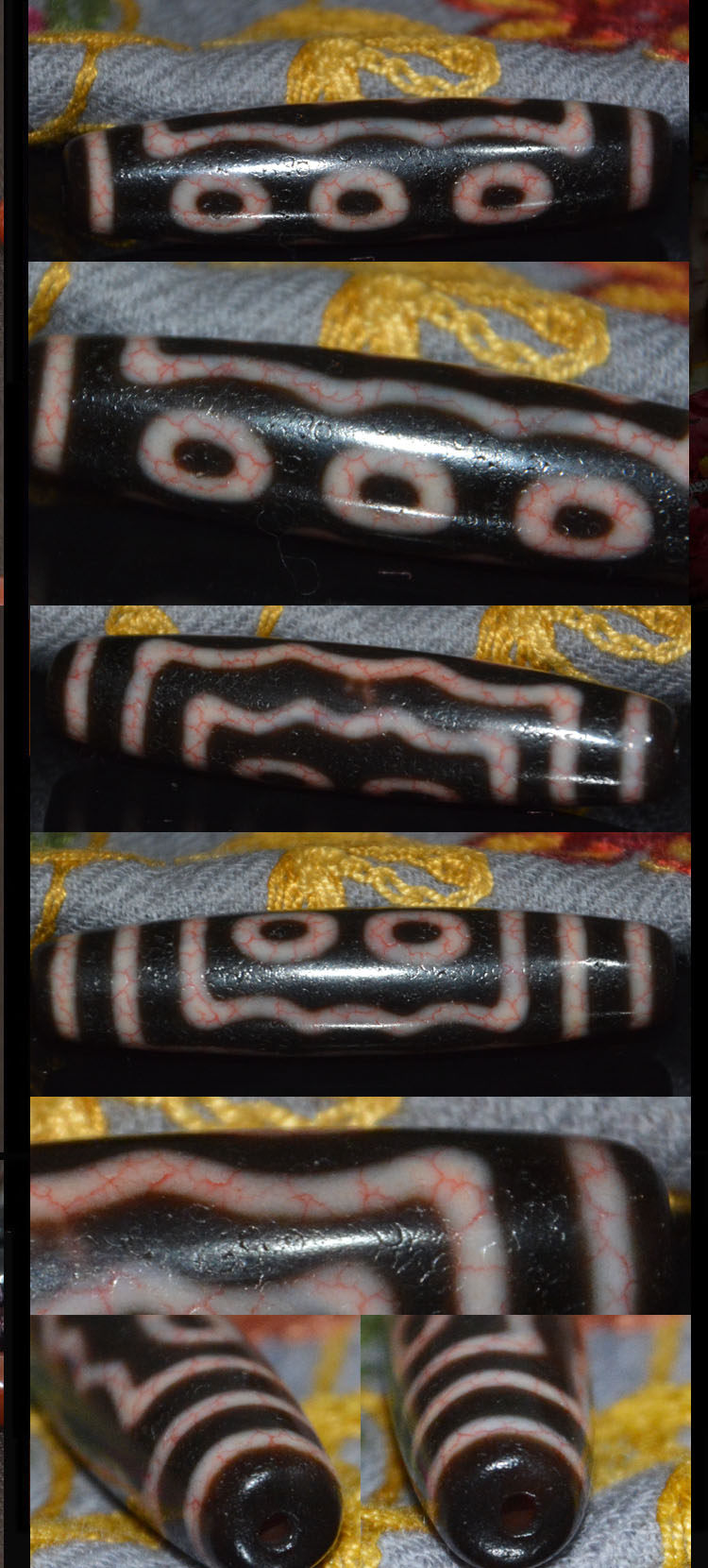 藏地项链天珠七眼五眼高纯纹包风化血丝天然项坠