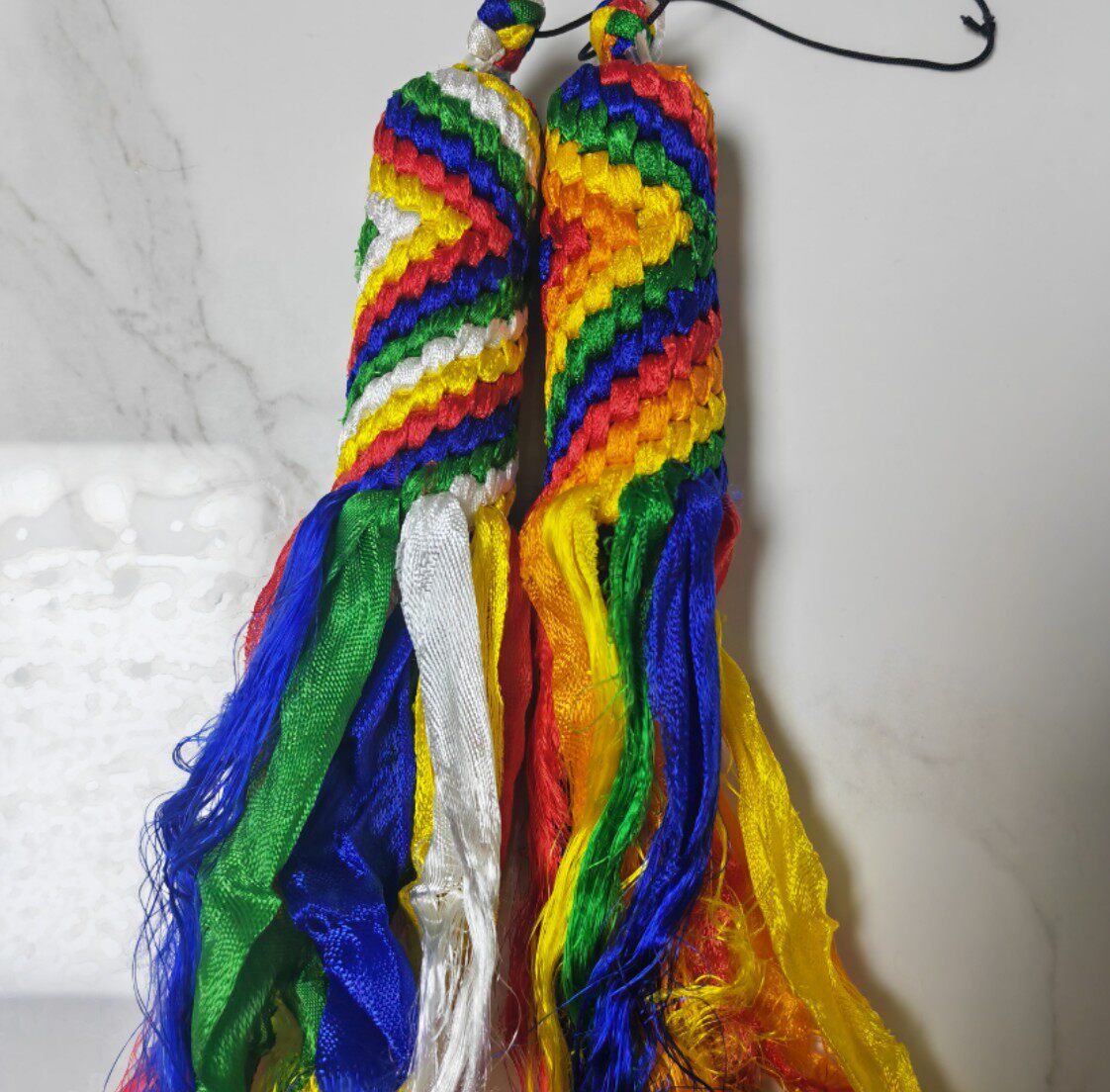 哈达车饰车内藏族饰品西藏车挂金刚五色手编藏族哈达