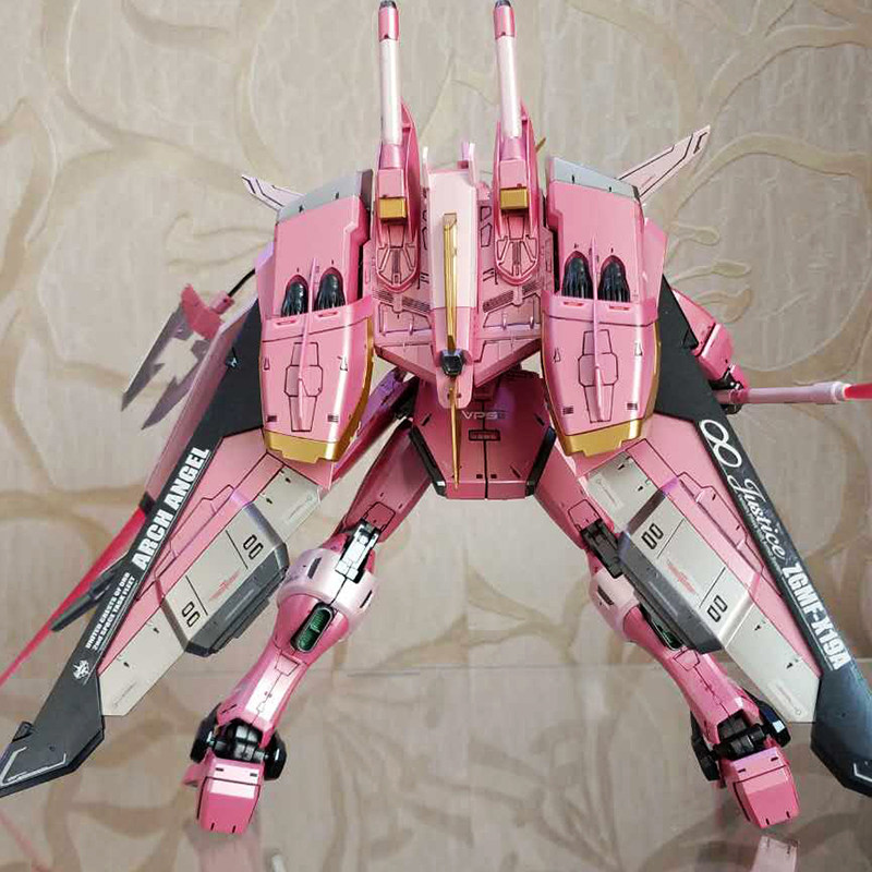 正品合金着色bandai万代100mg粉色无限正义敢达高达模型专区
