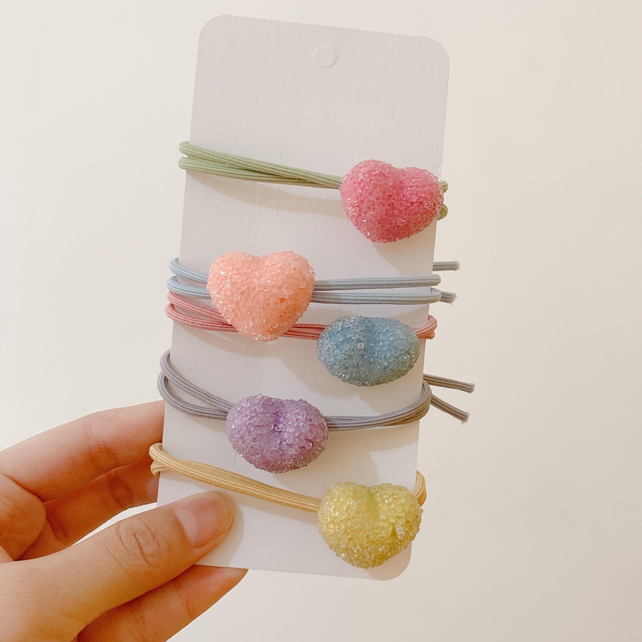 韩国新款发饰砂糖星星桃心爱心双层弹力发圈发发饰