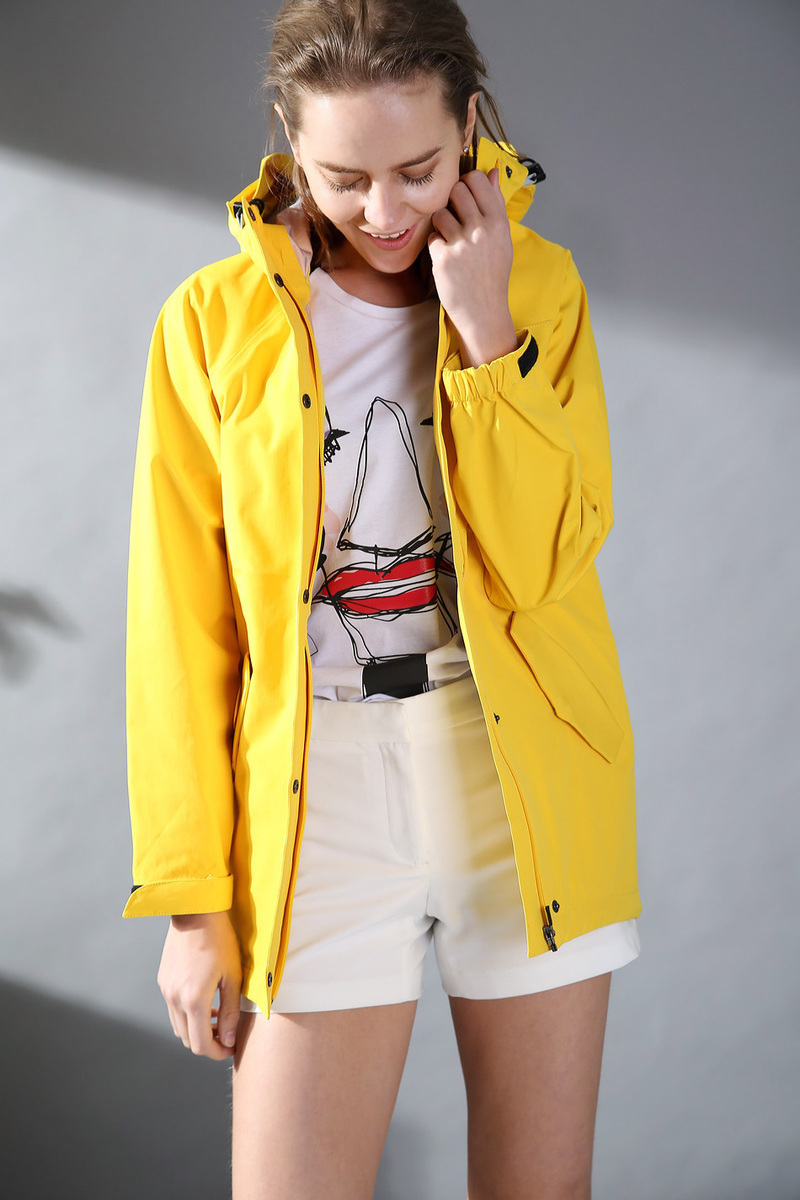 韩国冲锋衣女春秋装薄款防雨中长款户外运动防水登山服防风衣外套