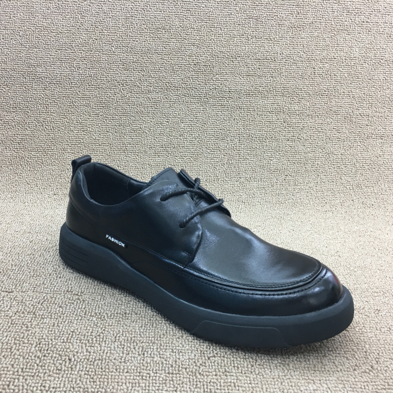 断码处理2021春新款真皮男鞋头层牛皮厚底舒适休闲系带简约男皮鞋