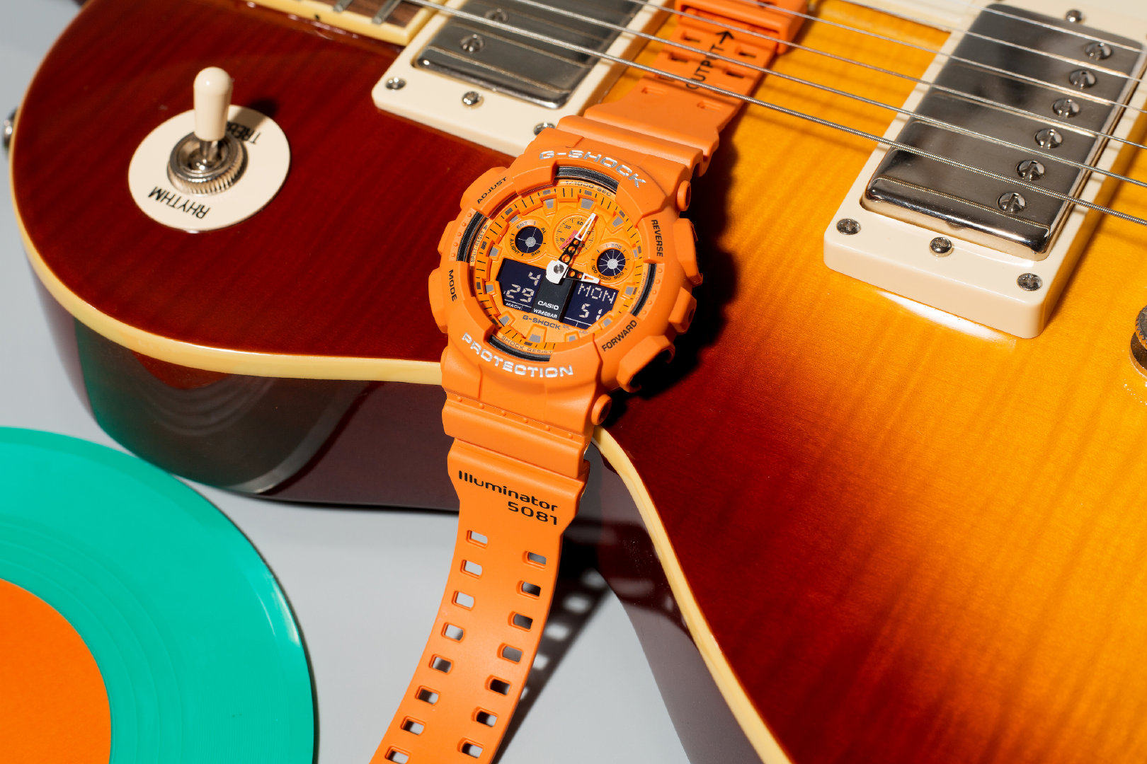 表弟卡西欧gshock系列橙蓝夏日配色防水运动手表日韩腕表