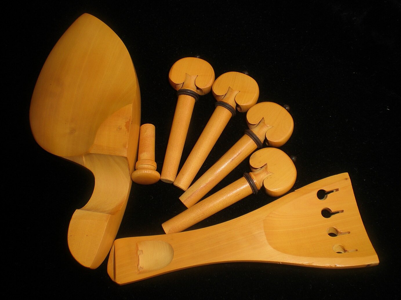 配件小提琴黄杨木杨木整套弦轴拉弦腮托拉弦板