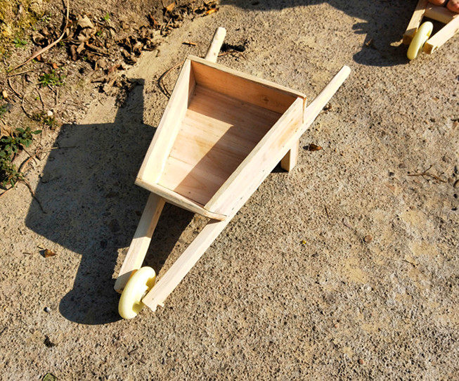 推车结实耐用木制手推车独轮车带坐木头运动会游戏感统训练器材