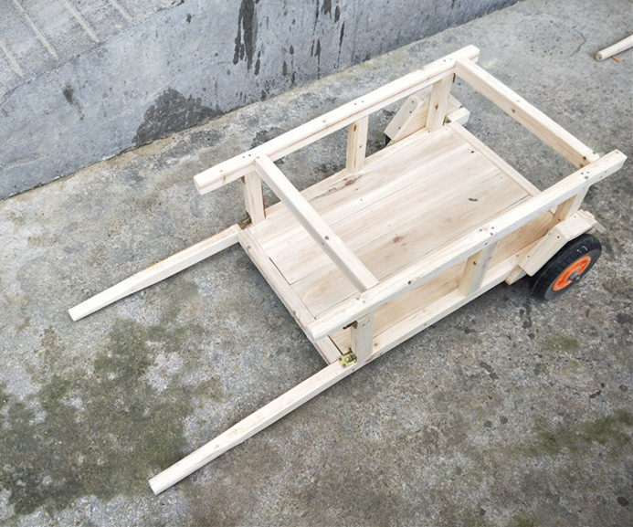 特色竹木玩具木制板车手推车双轮木推车小孩子户外玩具安吉游戏