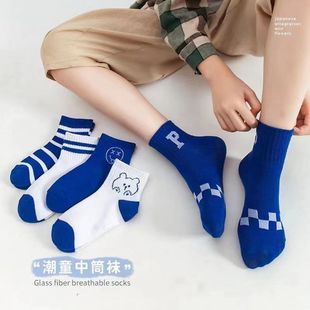 儿童袜子男童冬季毛圈袜子中筒儿童袜子女童婴儿袜子秋冬保暖潮袜