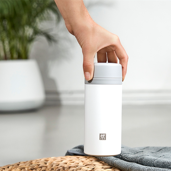 双立人真空保温杯420ml金属白色粉色保温壶杯具水杯保温杯