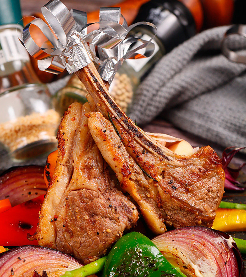 内蒙古法式战斧小羊新鲜肋羊排冷冻商用羊排烧烤生羊排