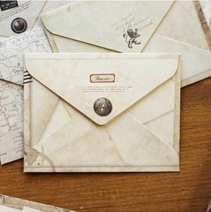 欧式e2复古风格小信信封12枚入opp环保袋装信封