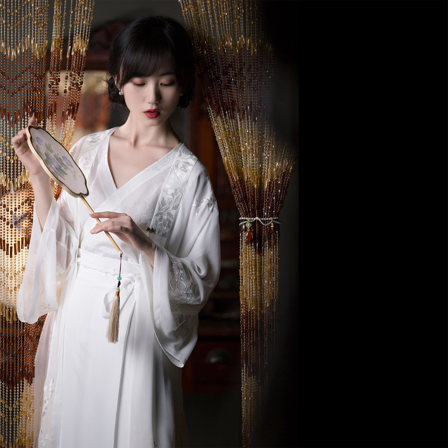 含烟上衣袖上半臂真丝制交素服汉元中式新款上衣