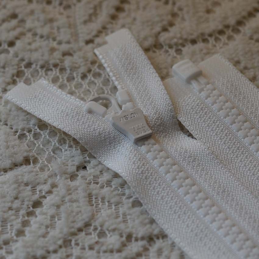 塑料外套白拉锁拉锁5号树脂单开拉链白织带织带拉链