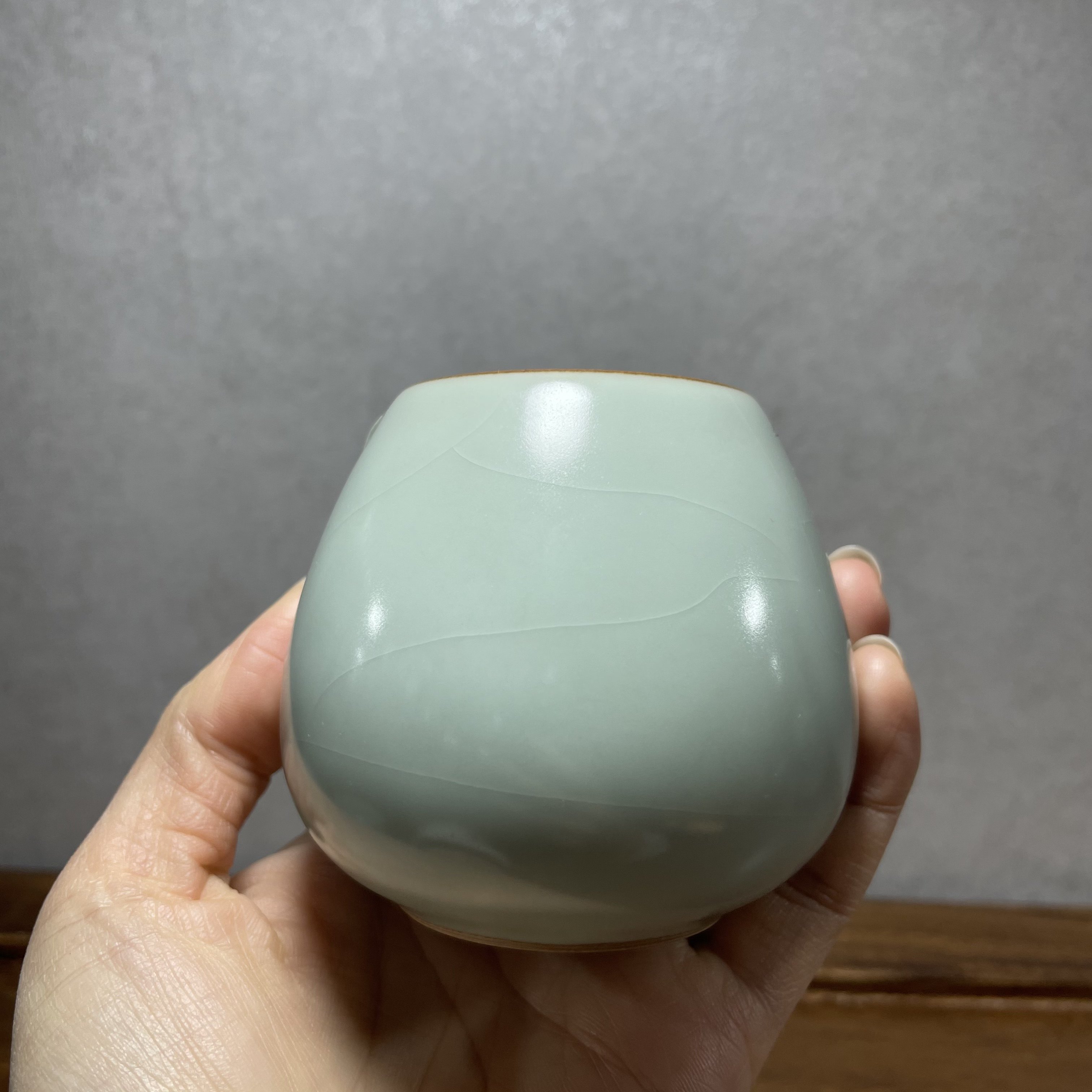 问鼎格物老款经典鼎峰汝窑汝瓷月白色天青色龙蛋杯茶杯