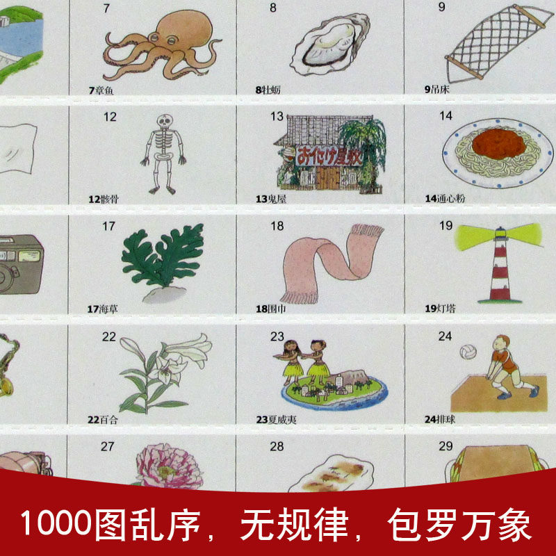 七田真全右脑开发瞬间记忆千幅图卡片联想记忆训练1000副图教具