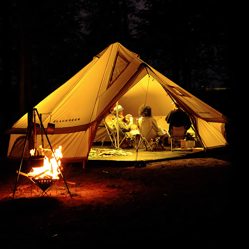 帐篷黑鹿户外露营轻奢印第安豪华野营防暴暴雨露营