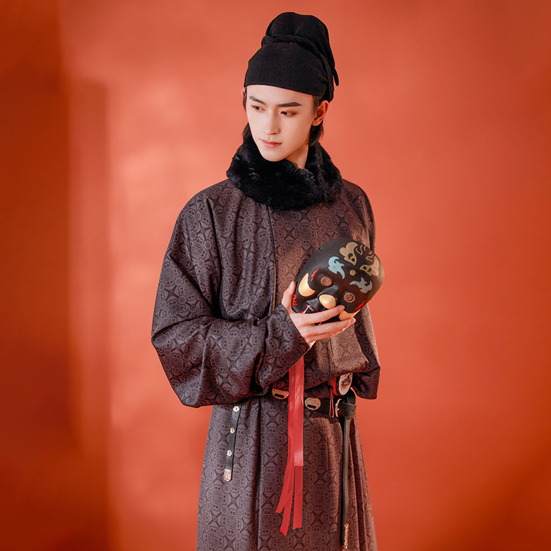 重回汉唐汉服男留音正品原创唐制织锦印花渐变变色汉服