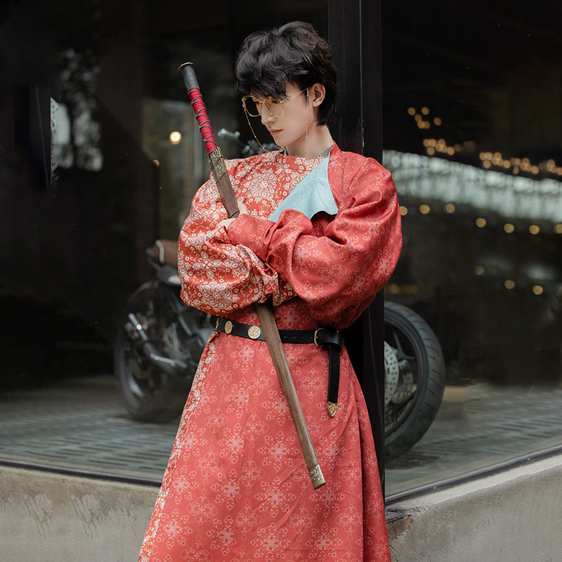 华服重回汉唐汉服男尘中正品原创中国国风唐制圆领民族服装