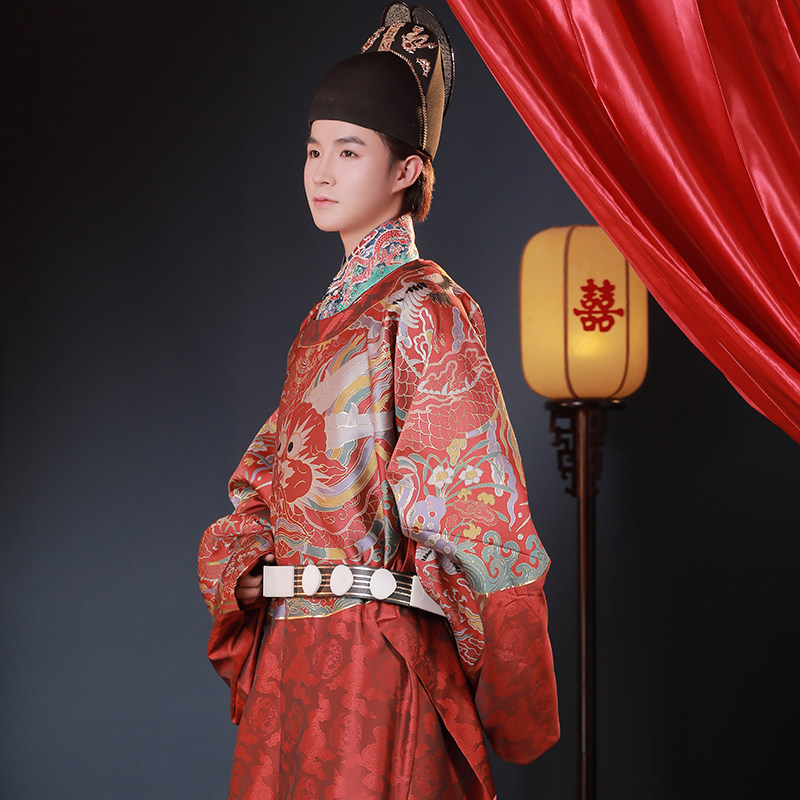 重回汉唐x15周年金风玉露原创创正品明圆领袍汉服男汉服