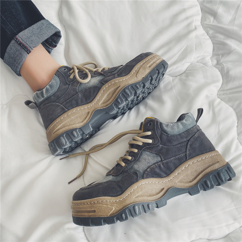 男鞋子潮鞋2021年新款春秋老爹鞋男士冬季韩版百搭厚底增高板鞋男