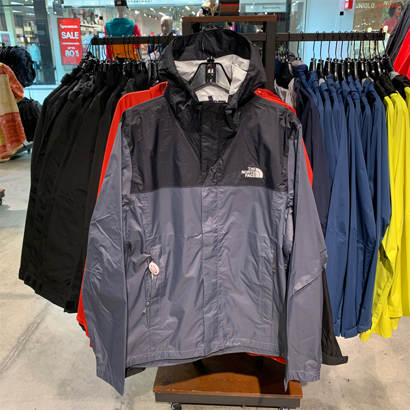 THE NORTH FACE北面男士夹克外套户外连帽防风秋薄款防泼水冲锋衣