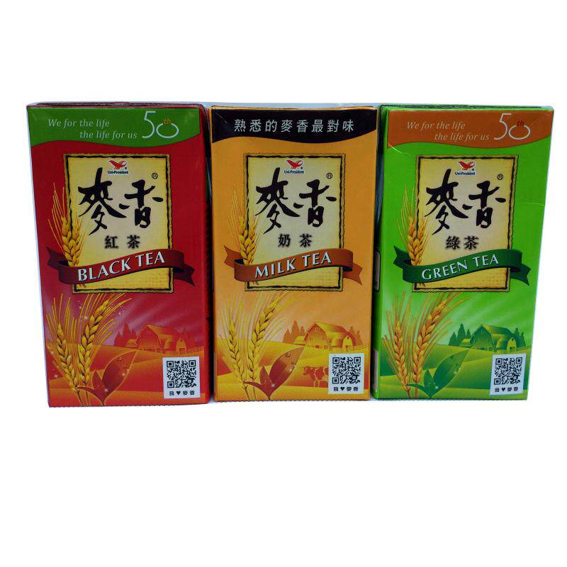 广东整箱包邮 台湾统一麦香奶茶盒装 300ml