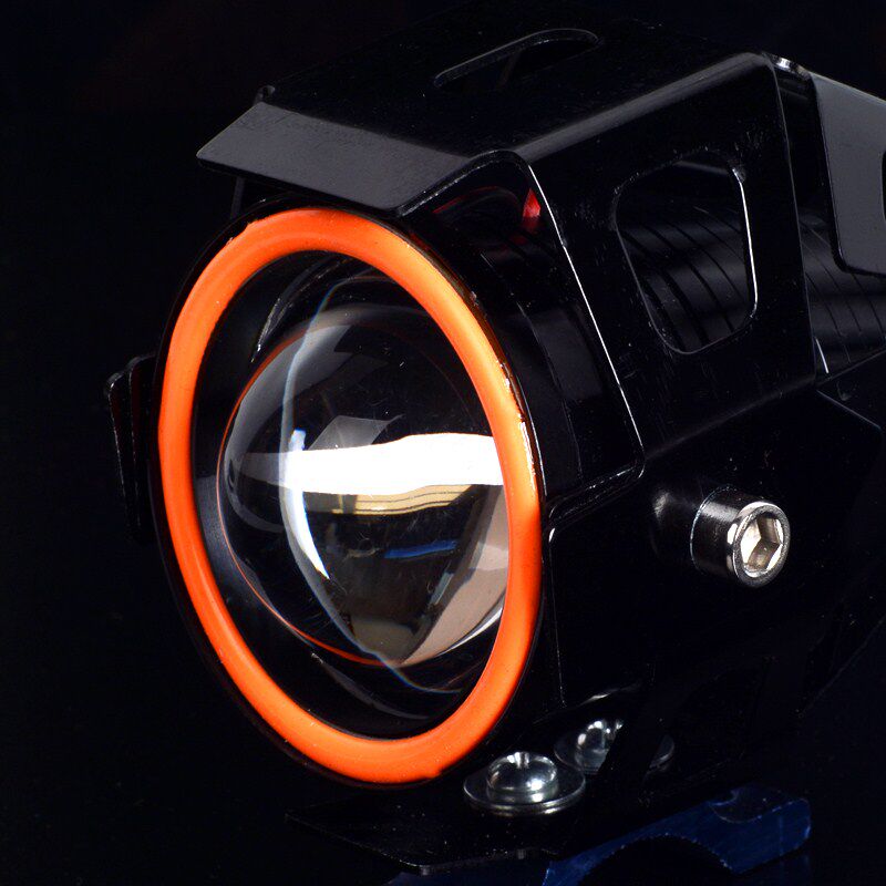 电动电瓶摩托车头灯通用外置led强光12v48v60vu7超亮电动车灯