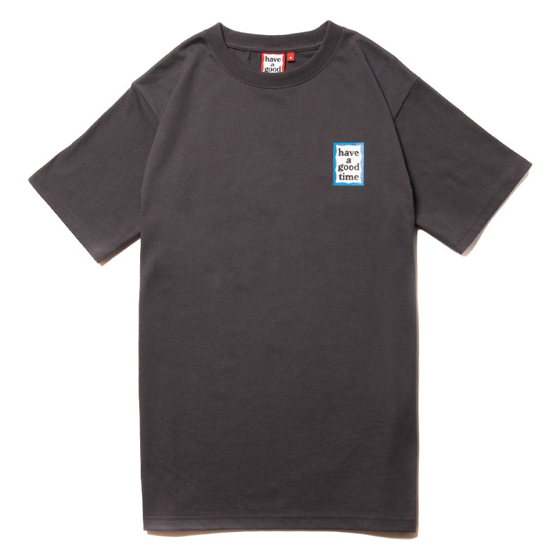 logo现货havegoodtime蓝色圆领半袖frameteet恤
