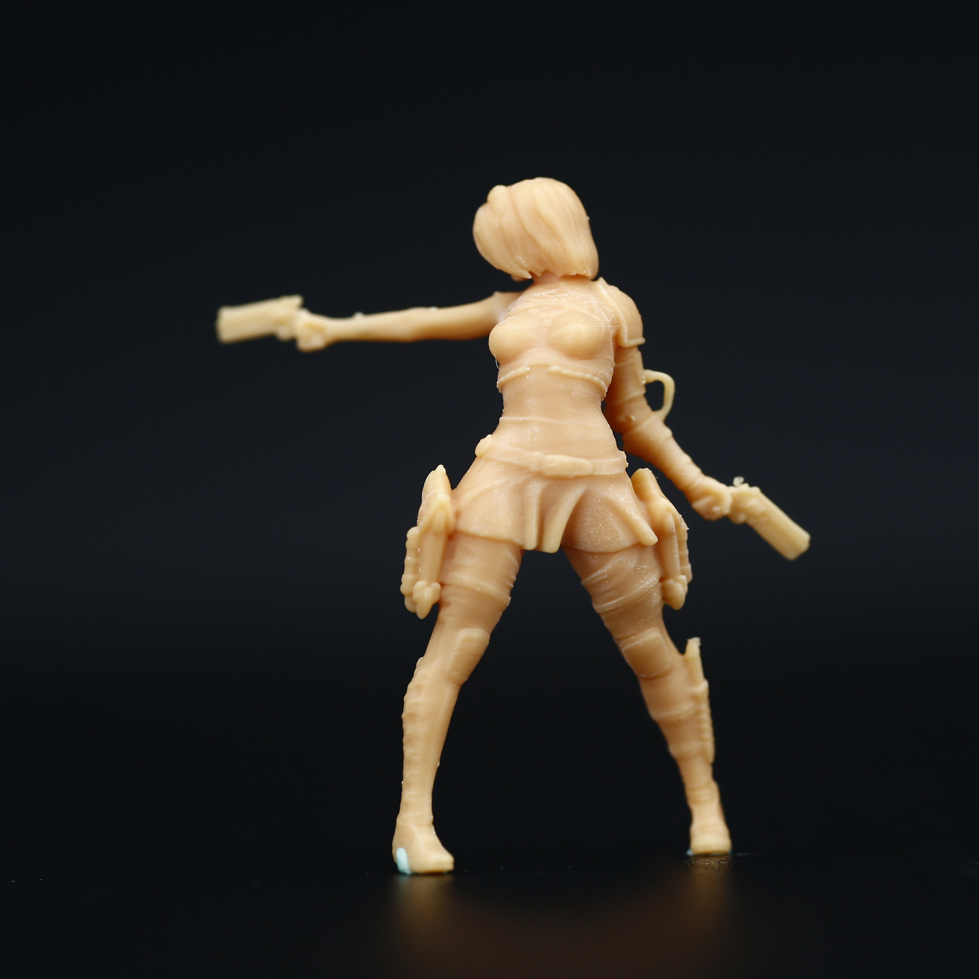 拿枪人偶沙盘景观微缩手办摆件模型美女白模手办